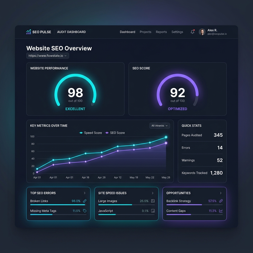 Site Auditor Pro Dashboard Mockup